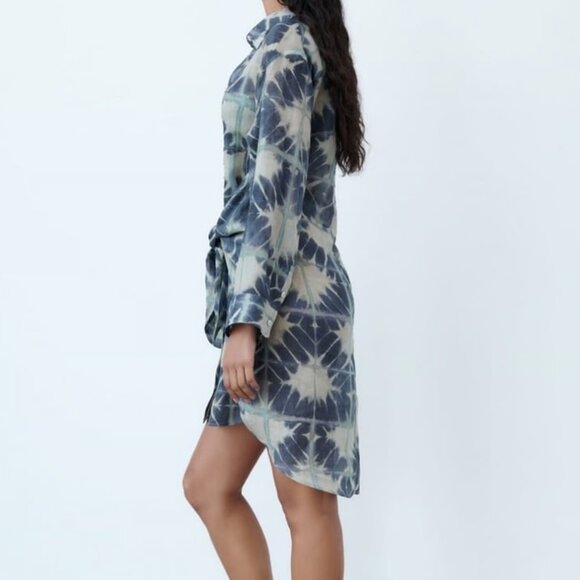 ZARA Knotted Ramie Dress Limited Edition Sz M-L - NWT!! - Picture 3 of 13